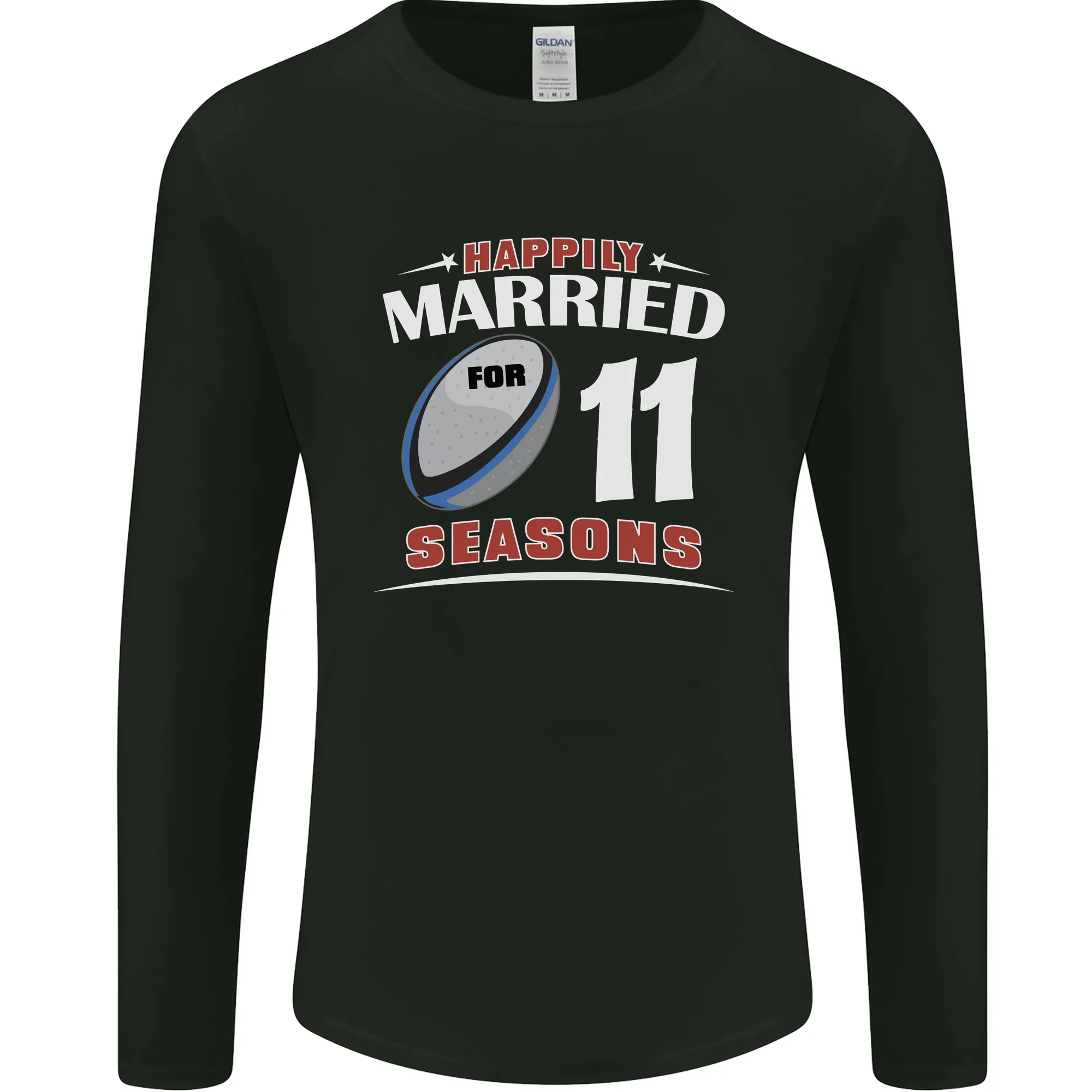 11 Year Wedding Anniversary 11th Rugby Mens Long Sleeve T-Shirt