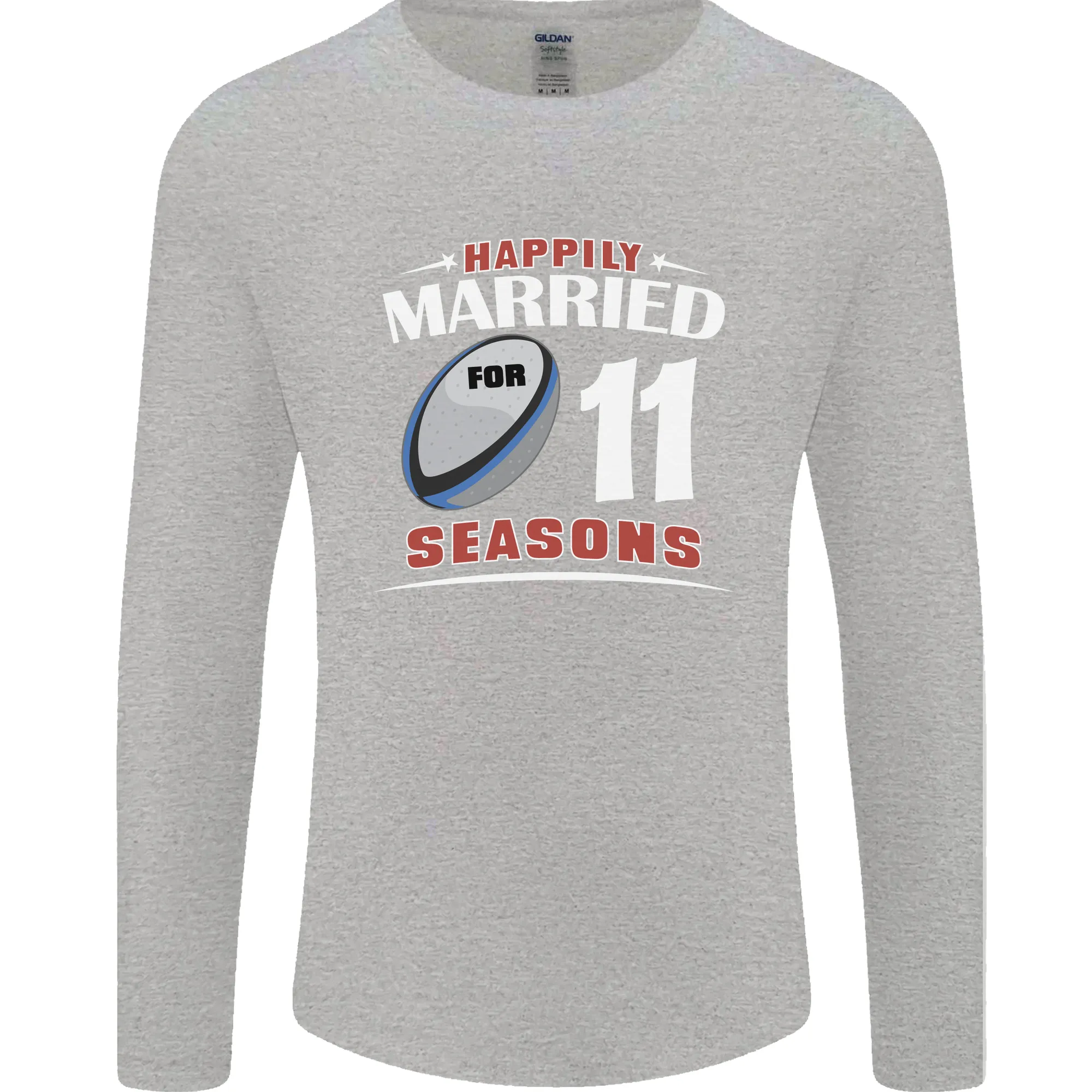 11 Year Wedding Anniversary 11th Rugby Mens Long Sleeve T-Shirt