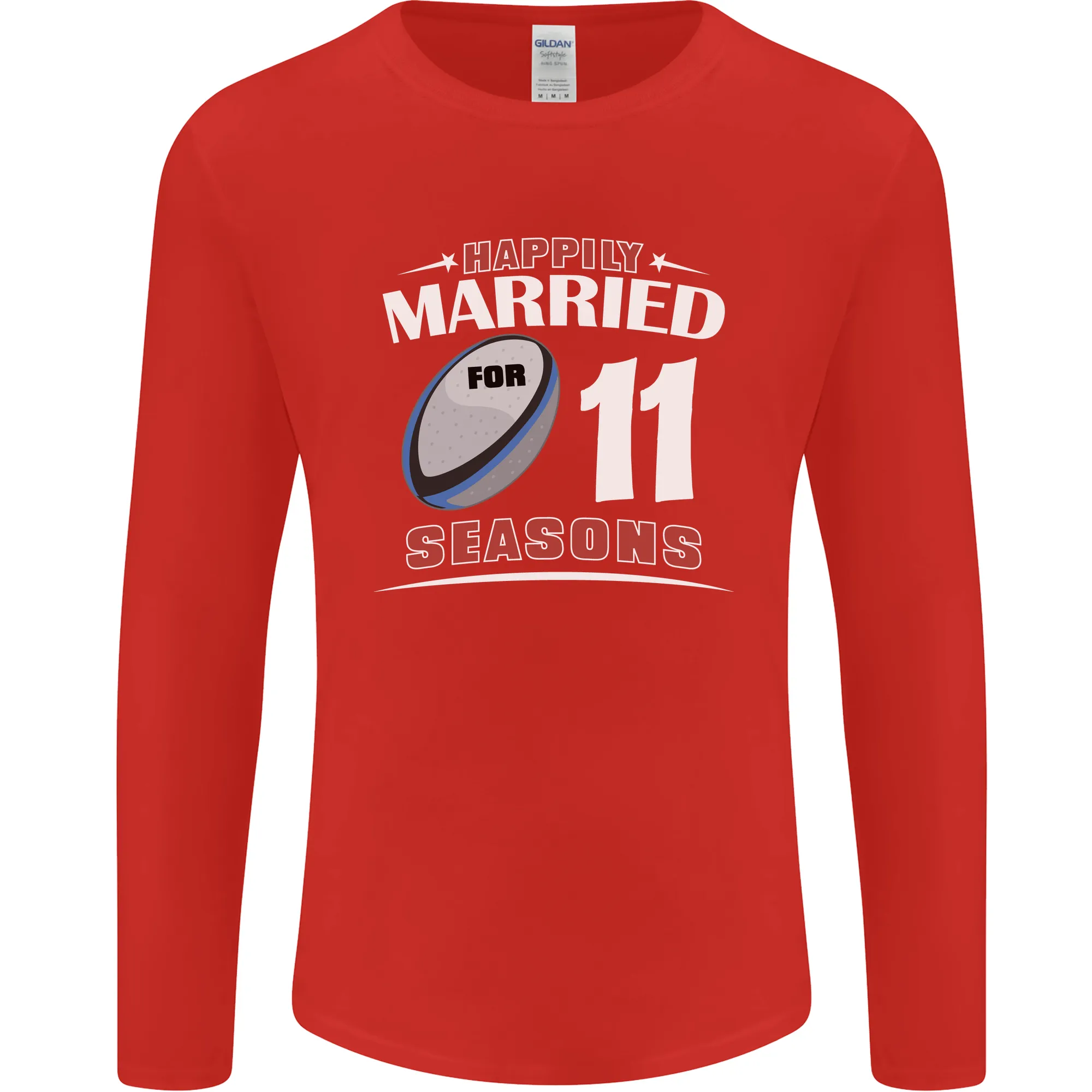 11 Year Wedding Anniversary 11th Rugby Mens Long Sleeve T-Shirt