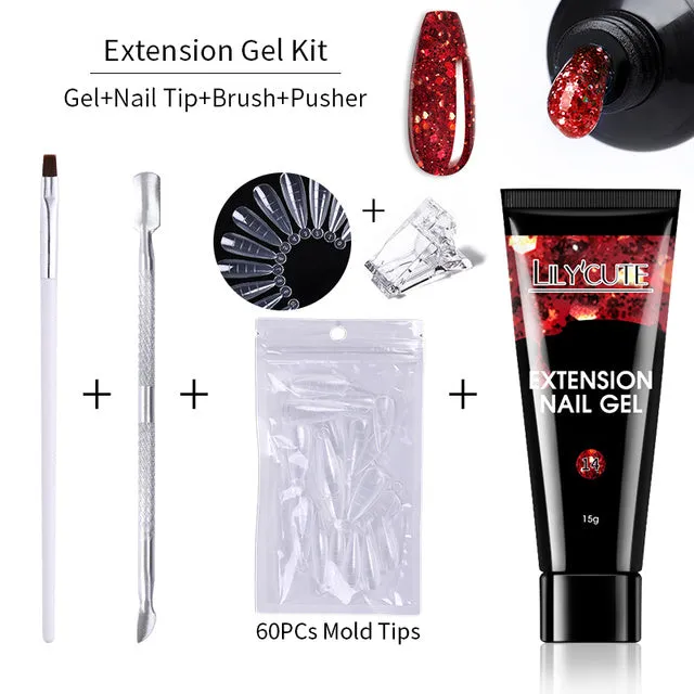 15ml Nail Extension Gel Kit Soak Off UV Gel Acrylic