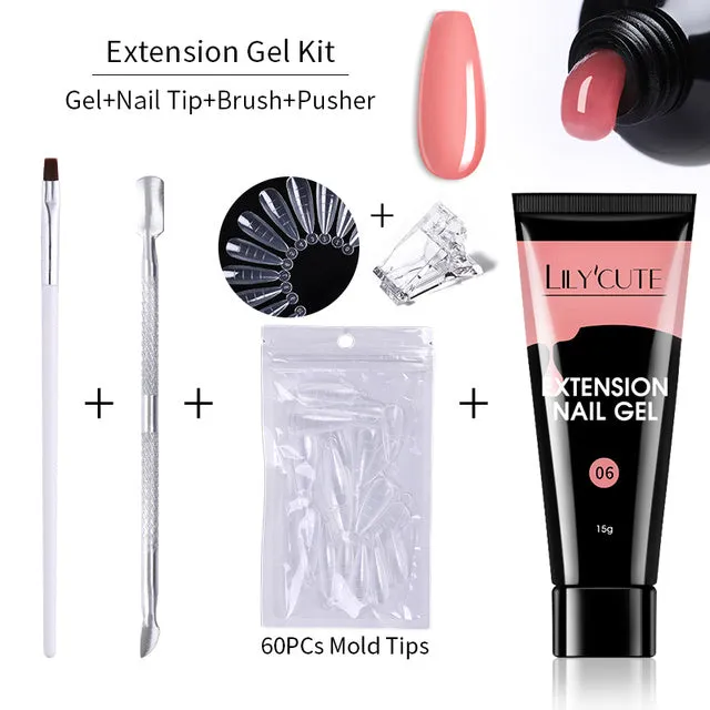 15ml Nail Extension Gel Kit Soak Off UV Gel Acrylic