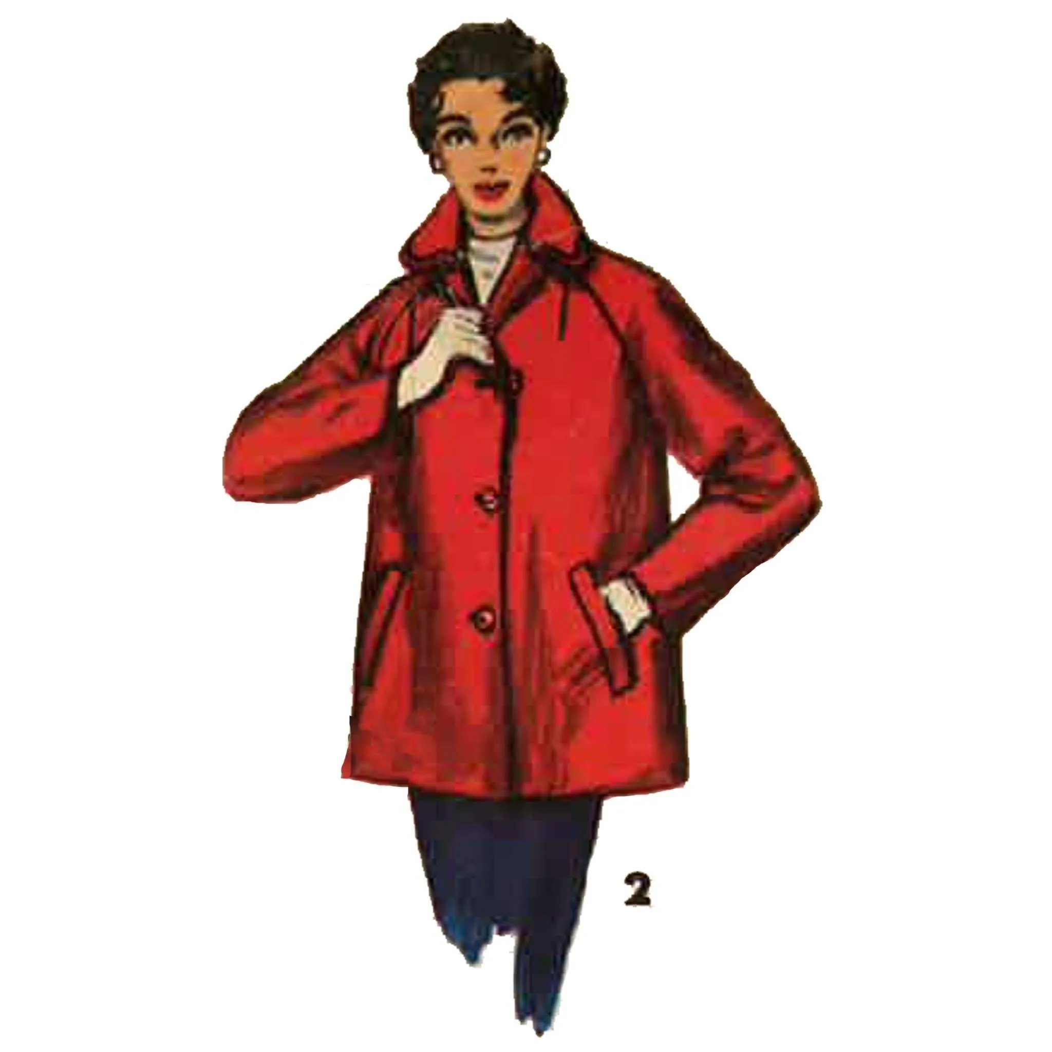 1950s Sewing Pattern, Women's Street Coat - Bust 32" (81.3cm)