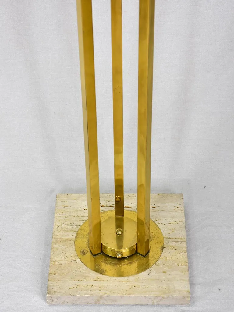 1970's coat rack - brass with travertine base 65¾"