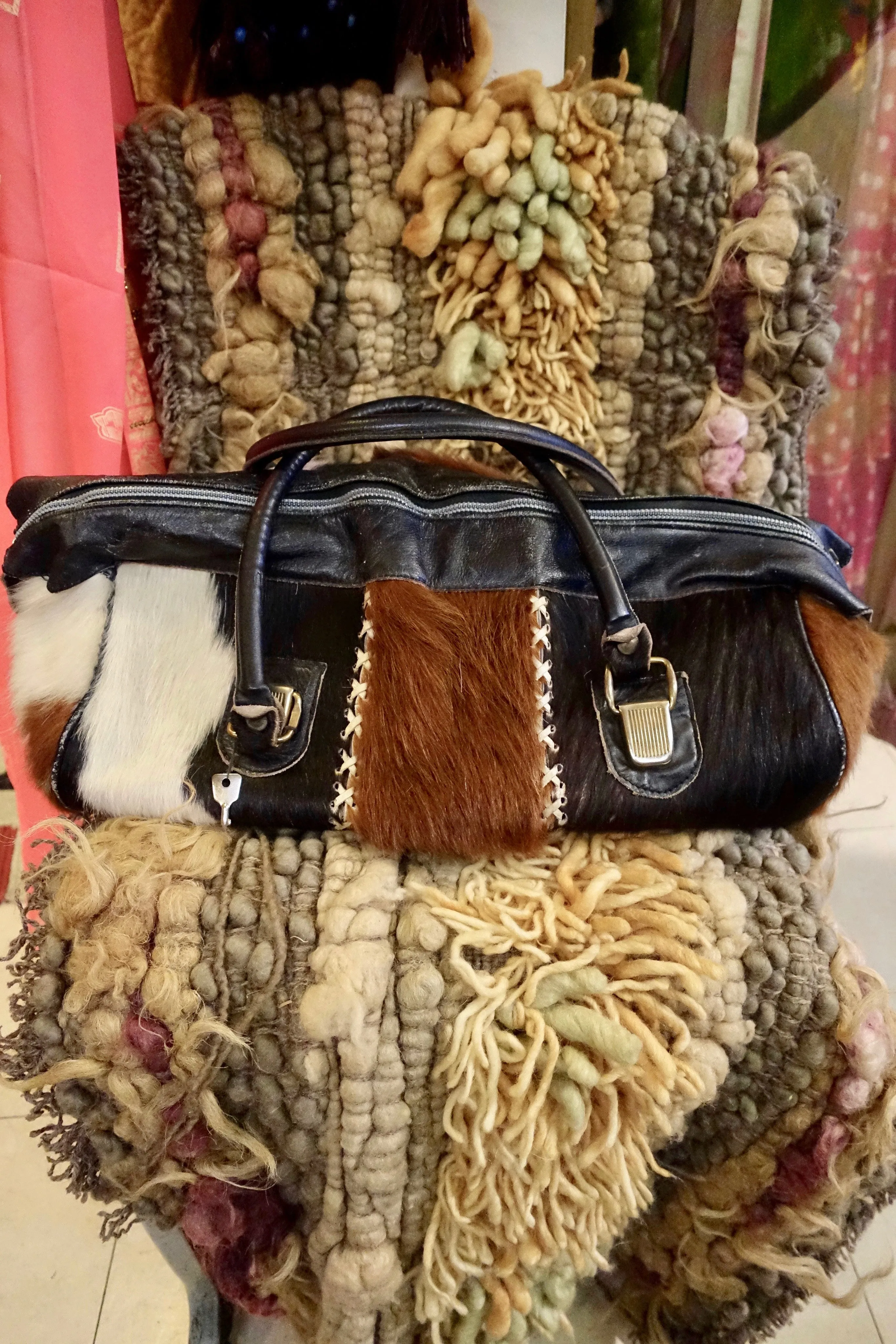 1970's Patagonia Longhair Cowhide Duffel Bag