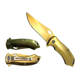 6.5" Gold Overall Spring Assisted Knife