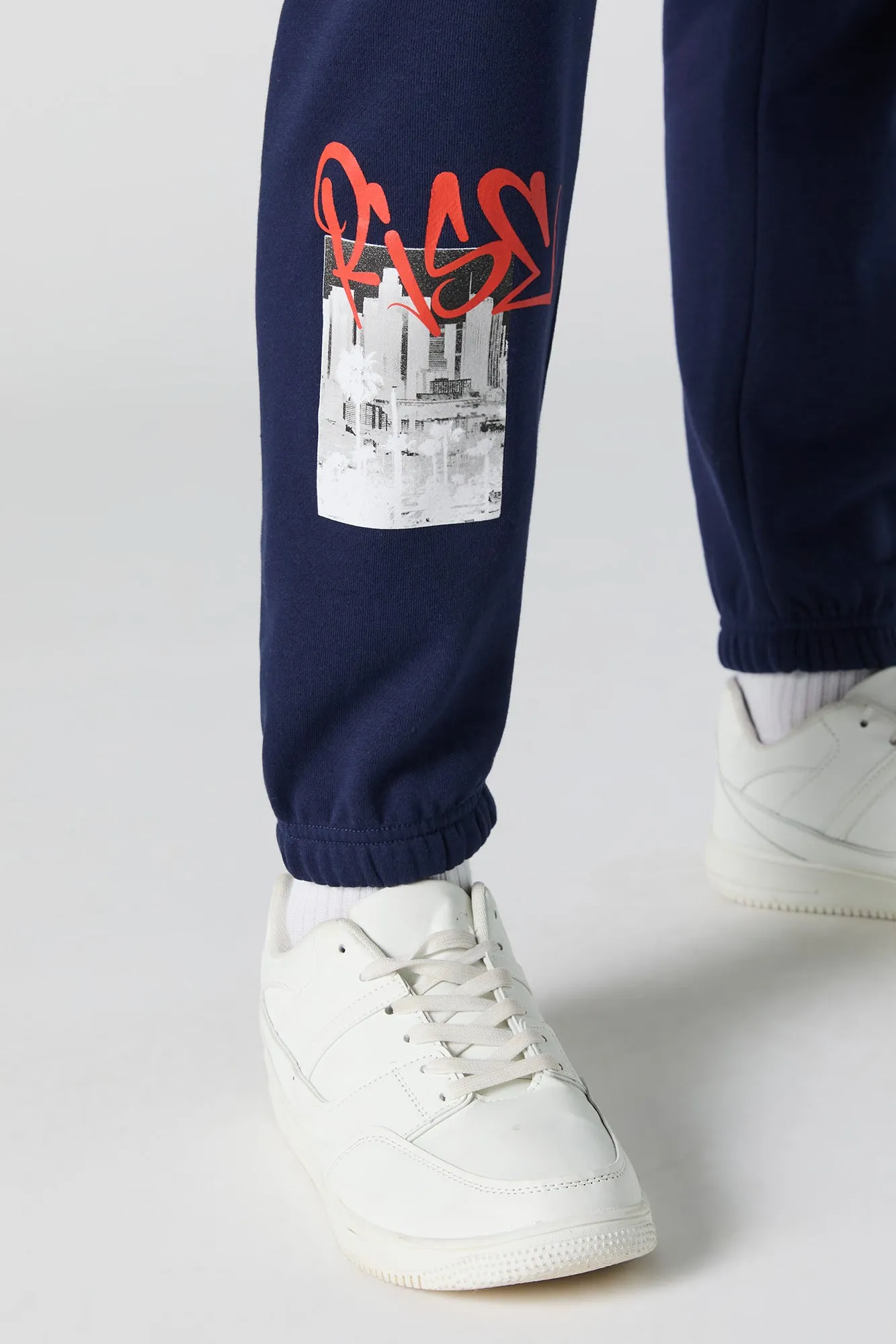 A Graffiti Graphic Fleece Jogger