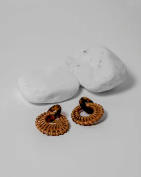 ACRYLIC RATTAN HANDMADE EARRINGS 2100 - حلق