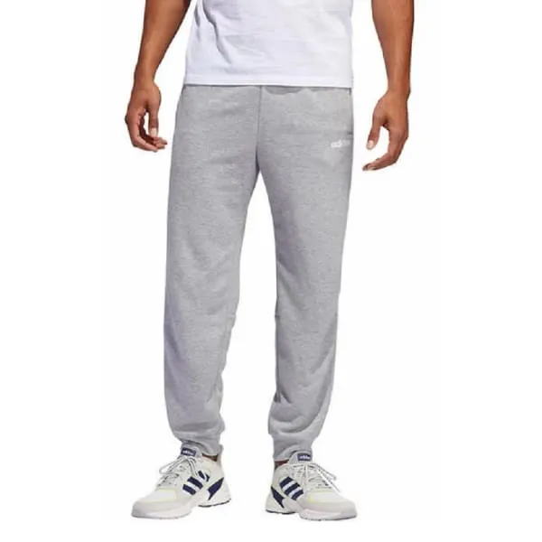 adidas Men's French Terry 3 Stripe Jogger Lounge Pants Med Grey Heth/white