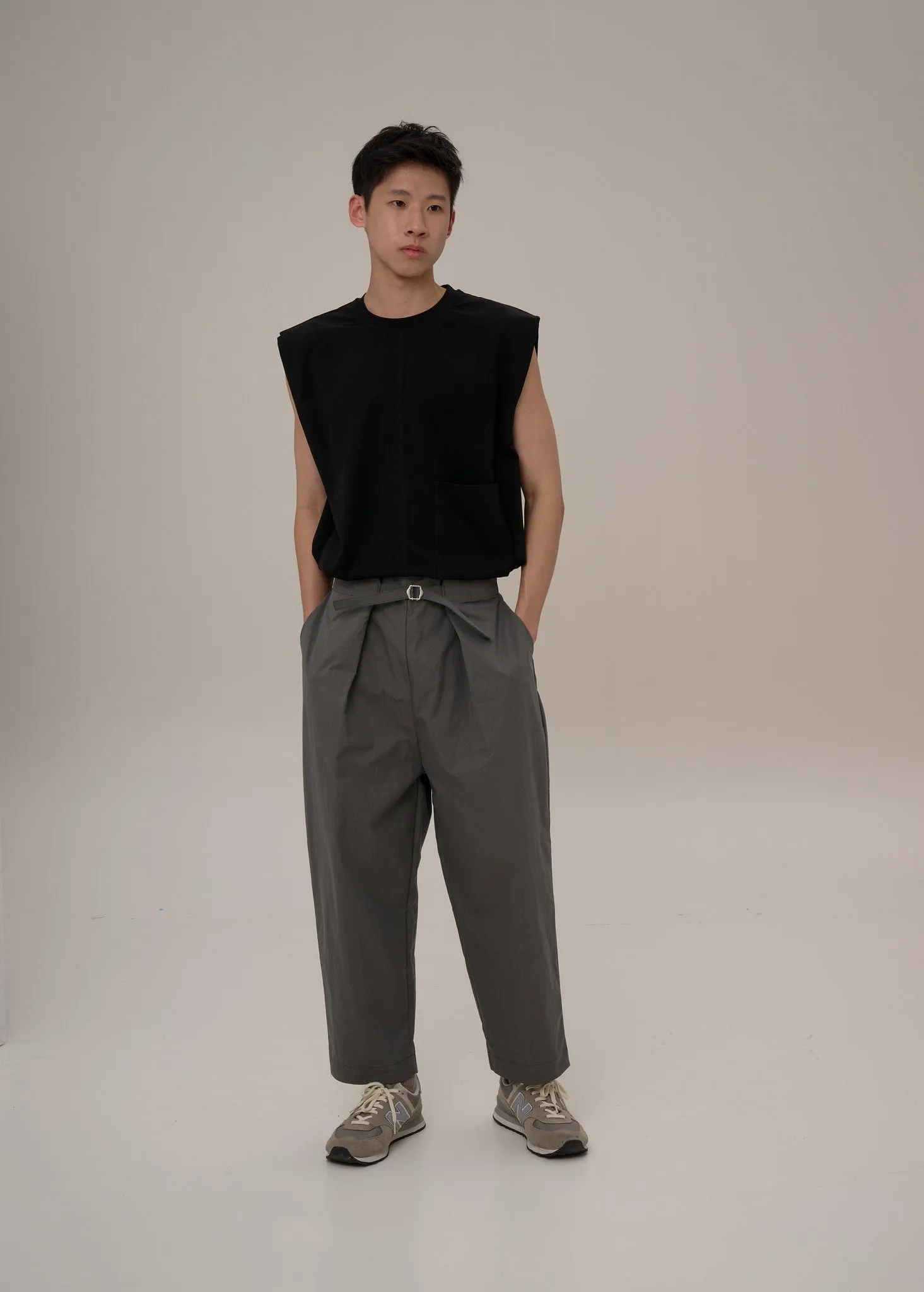 Adjustable Pleated Trousers