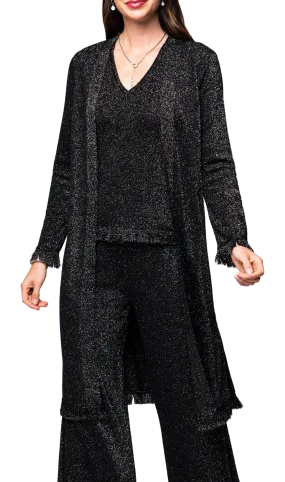 Ali Shimmery Duster / Coat ; Black Shimmer