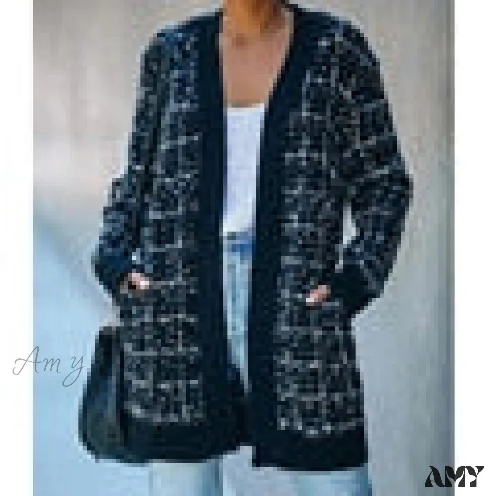 Amy Fashion - Bohemian Plaid Cardigans Vintage Long Coat Female Jacket