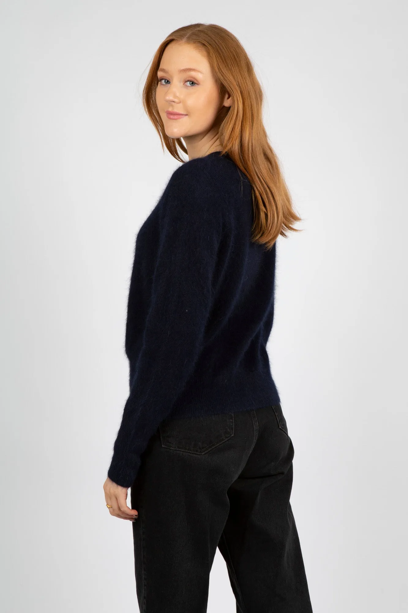 Angora Cardigan - Navy