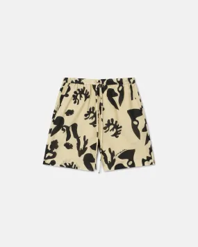 Anne - Printed Organza Shorts - Ibiza Off Black