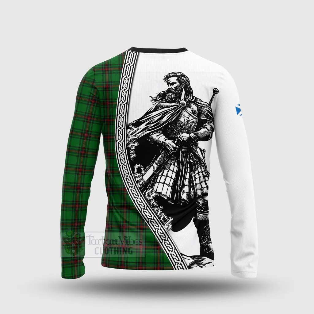 Anstruther Tartan Clan Crest Long Sleeve T-Shirt with Highlander Warrior Celtic Style