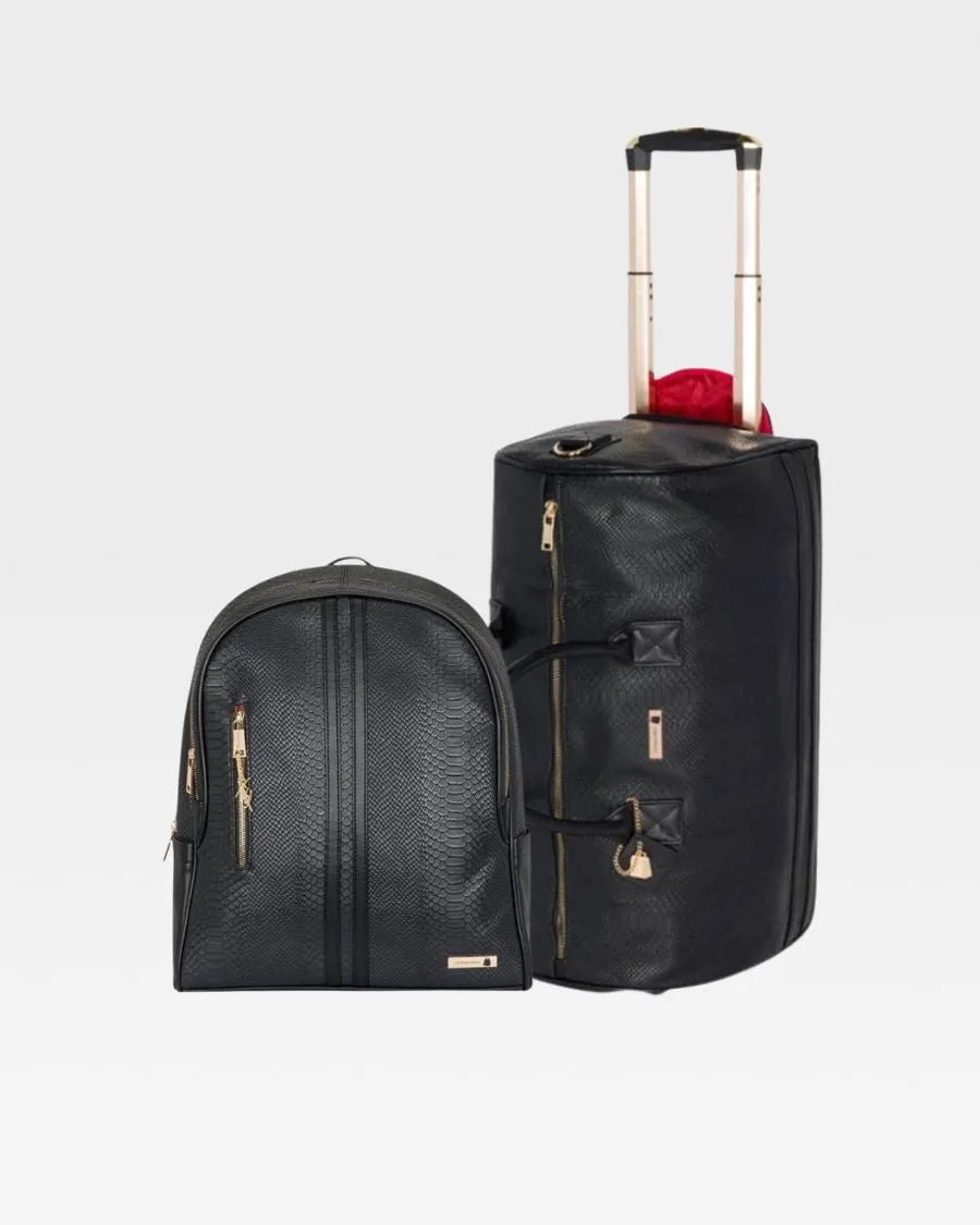 Apollo 1 Backpack & Rolling Duffle Bag Set in Black