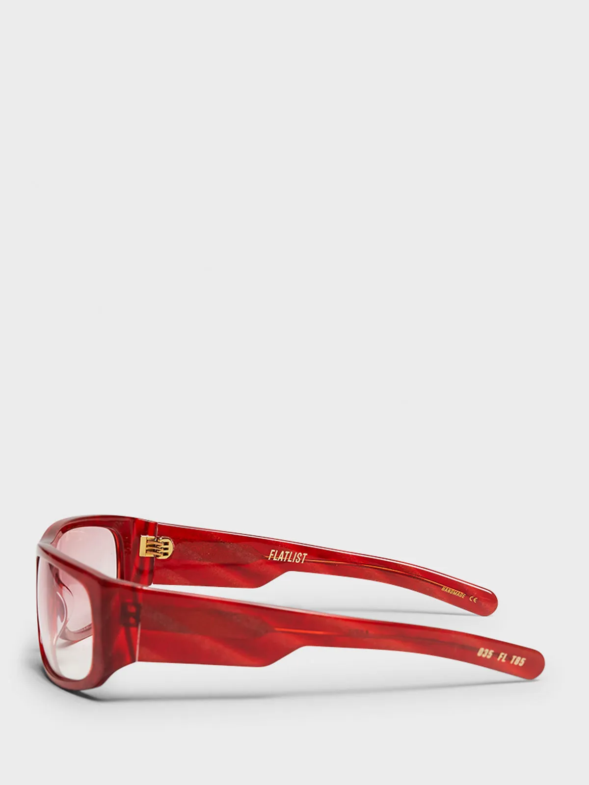 April Sunglasses in Red Horn and Pink Gradient Lens