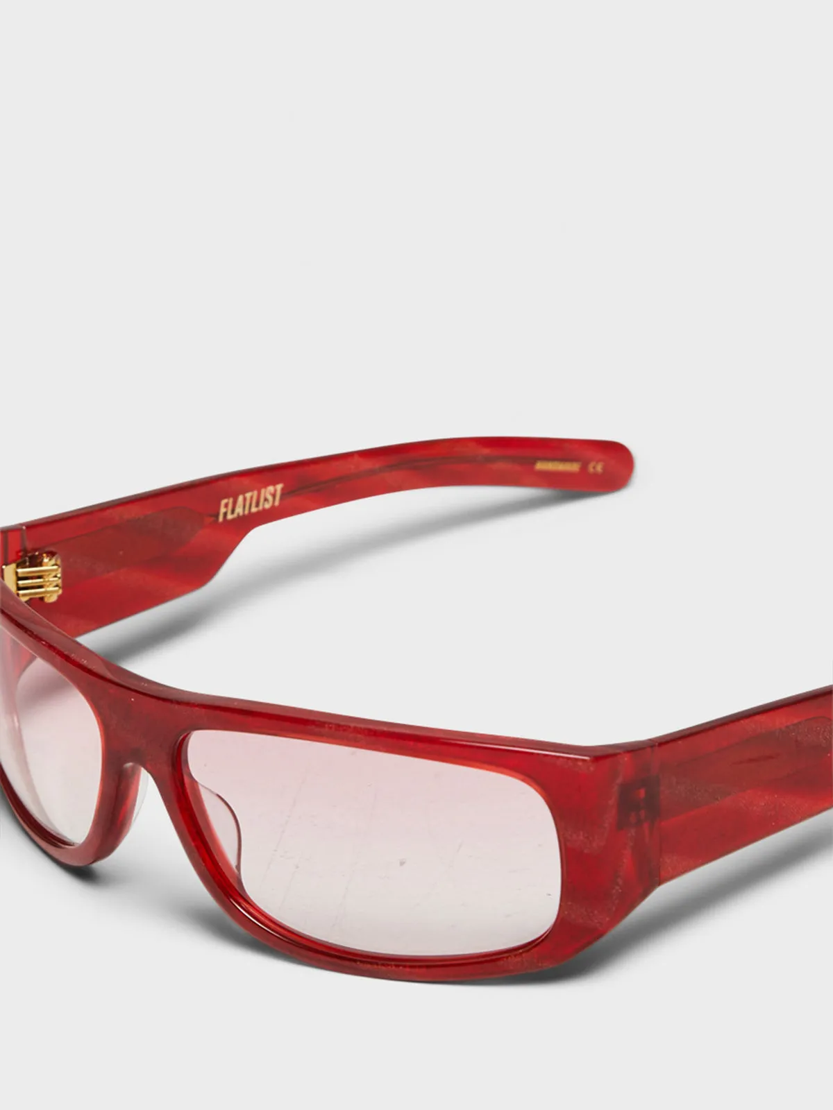 April Sunglasses in Red Horn and Pink Gradient Lens