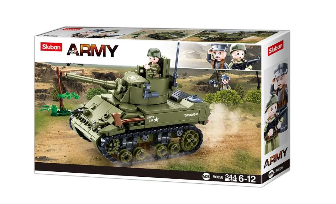 Army WWII M5 Light Tank 344pc