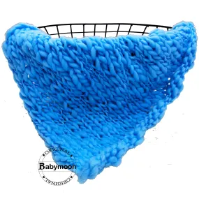 Babymoon Handspun Layer Basket Filler Baby Photography Blanket - Blue