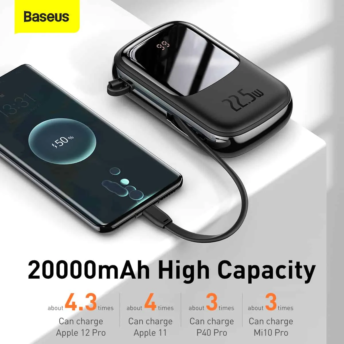 Baseus Qpow Digital Display Quick Charging Power Bank 20000mAh 22.5W