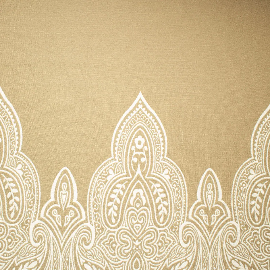 Beige & Ivory Patterned Panelled Brocade