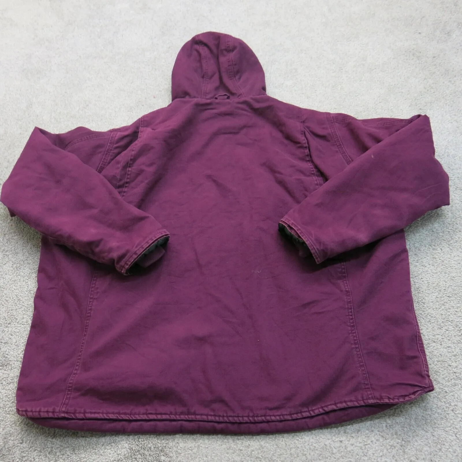 Berne Womens Sherpa Hooded Jacket Full Zip Long Sleeve Pockets Purple Size 3XL