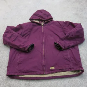 Berne Womens Sherpa Hooded Jacket Full Zip Long Sleeve Pockets Purple Size 3XL