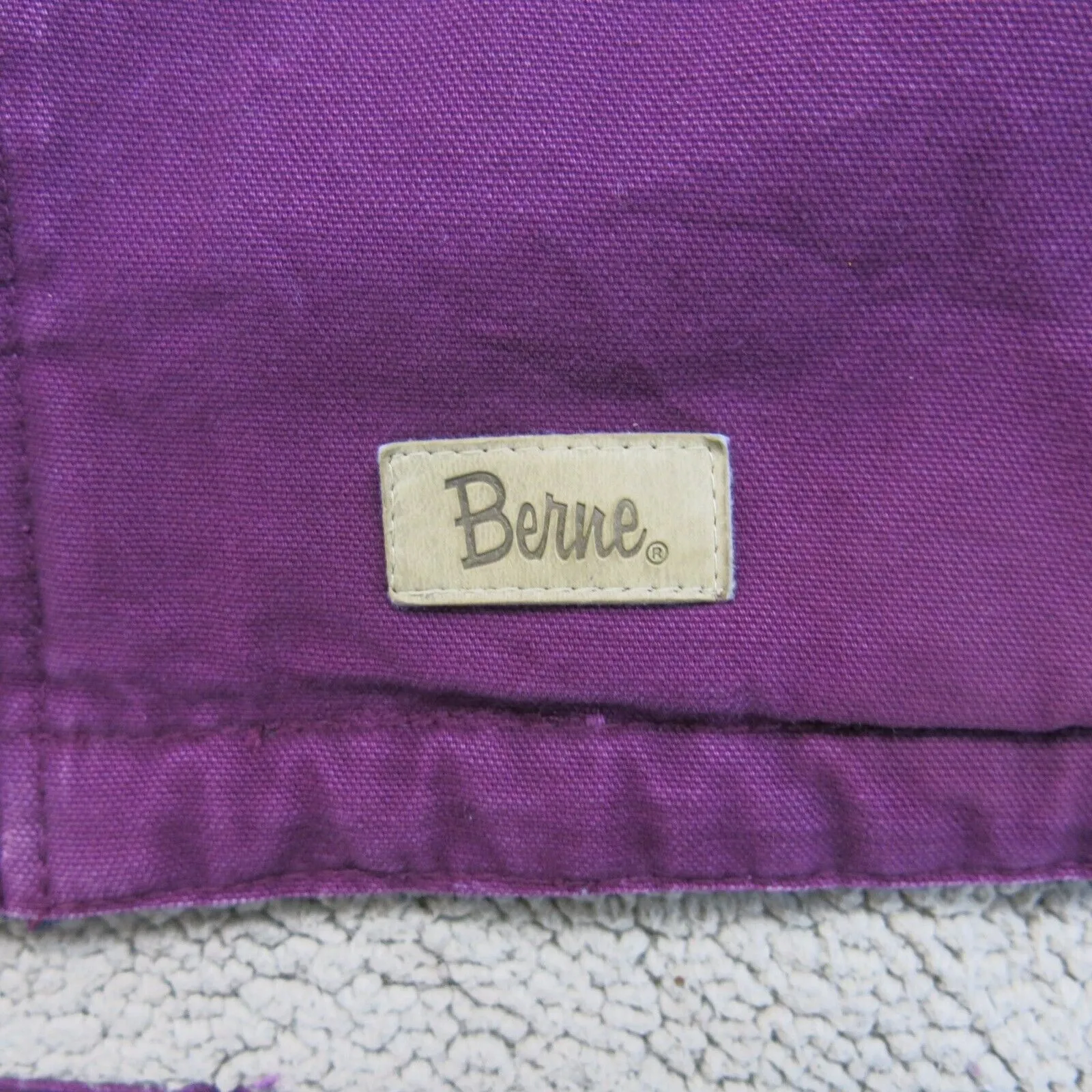 Berne Womens Sherpa Hooded Jacket Full Zip Long Sleeve Pockets Purple Size 3XL