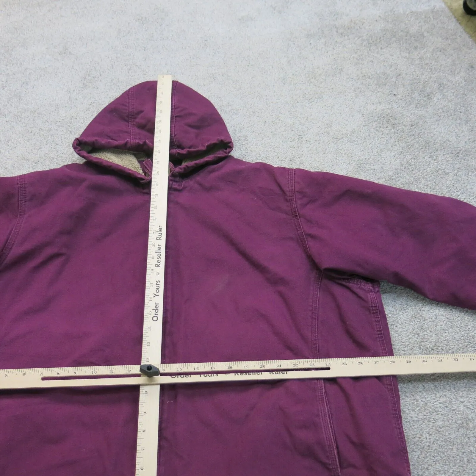 Berne Womens Sherpa Hooded Jacket Full Zip Long Sleeve Pockets Purple Size 3XL