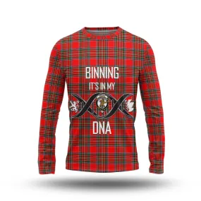 Binning Tartan Long Sleeve T-Shirt with Family Crest DNA In Me Style