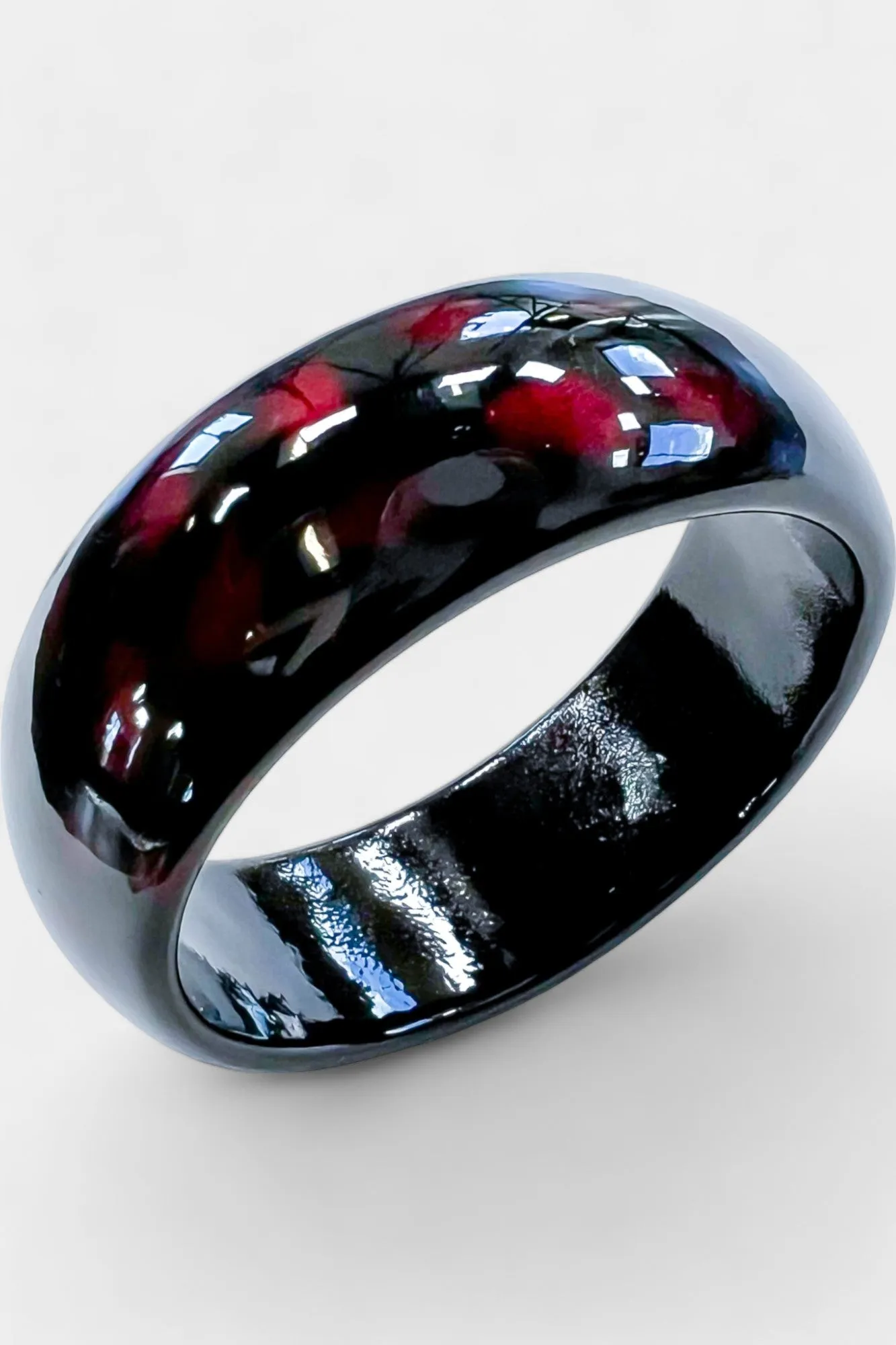 Black & Red Shimmery Bangle Bracelet