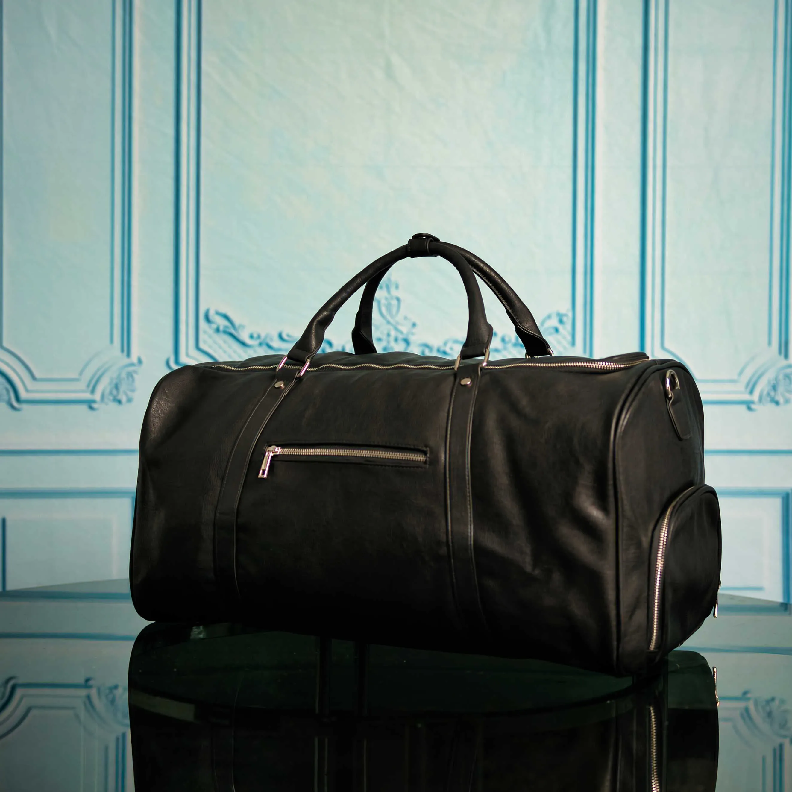 Black Leather 3 Bag Set