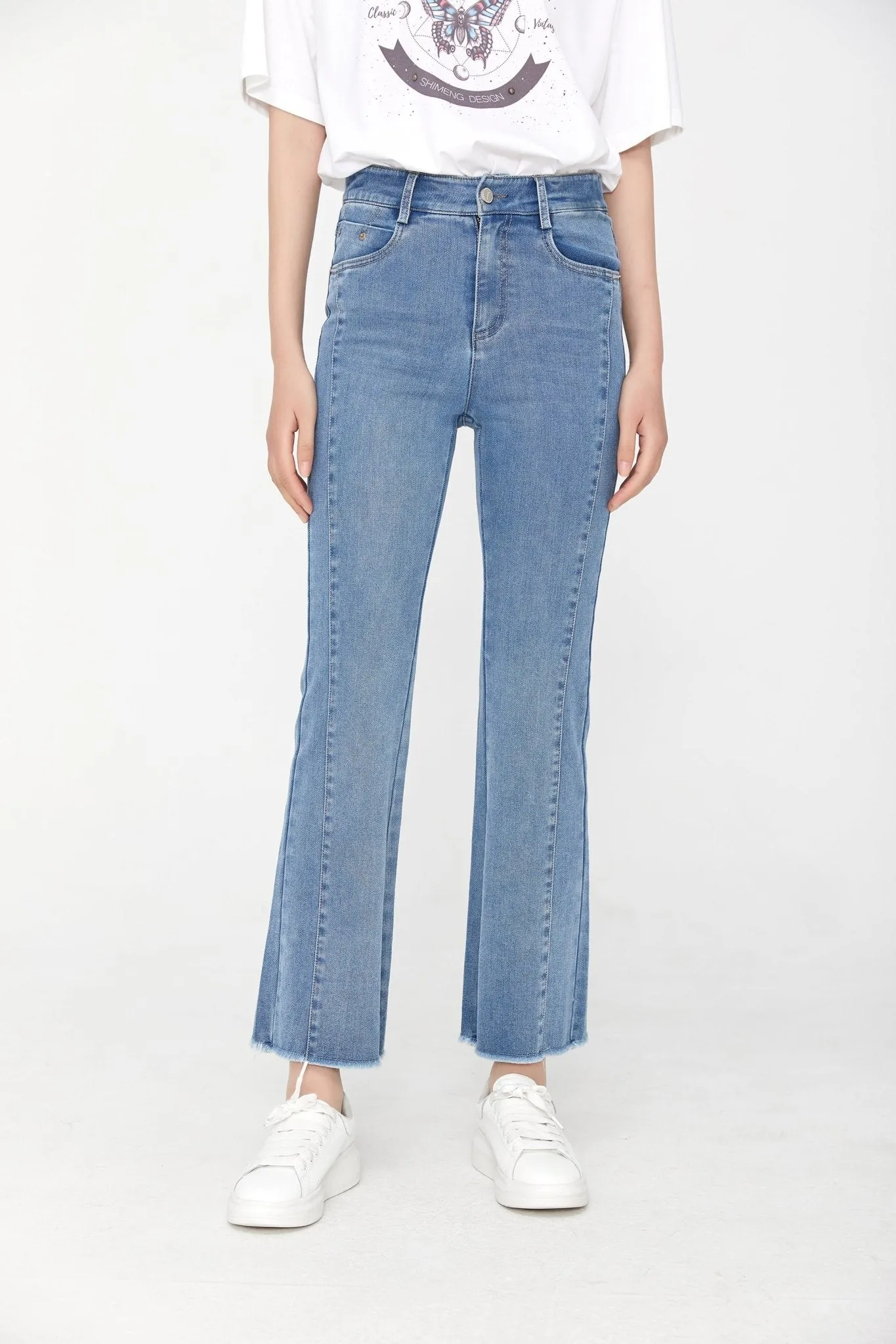 Blue Flare Jeans High Waist Bootcut