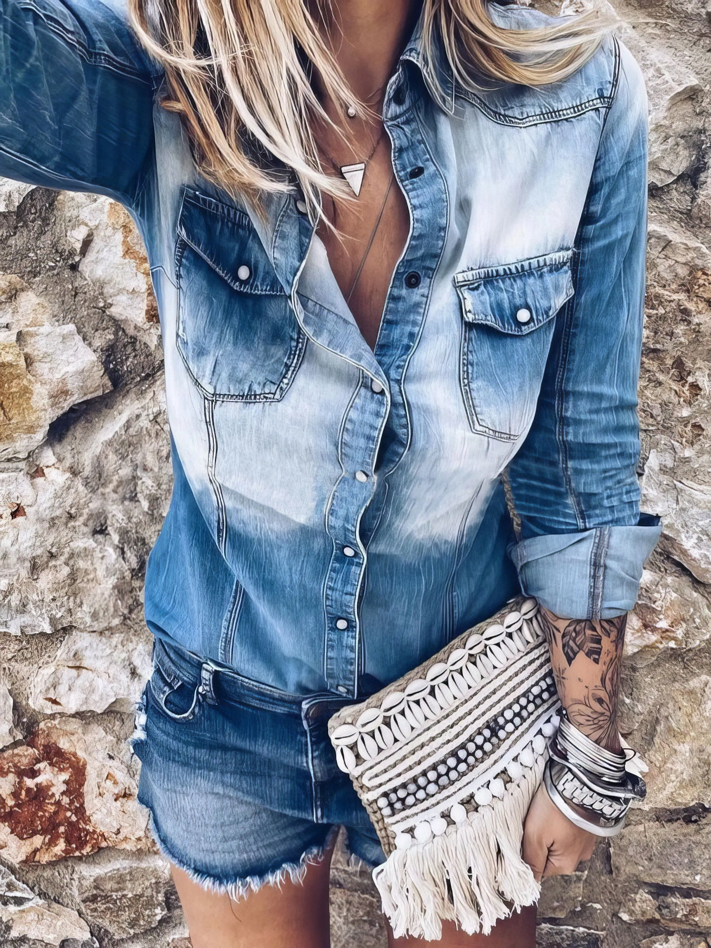 Bohemian Denim Shirt