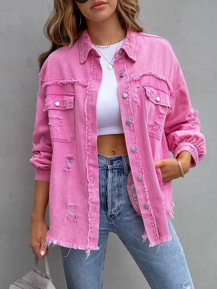 Bohemian Distressed Denim Jacket