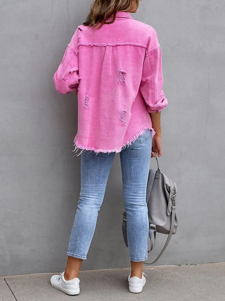 Bohemian Distressed Denim Jacket