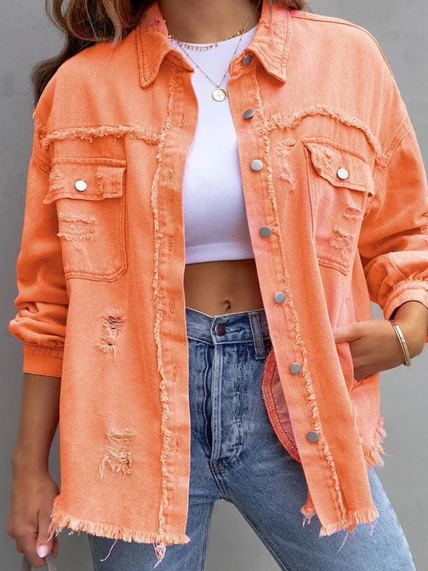 Bohemian Distressed Denim Jacket