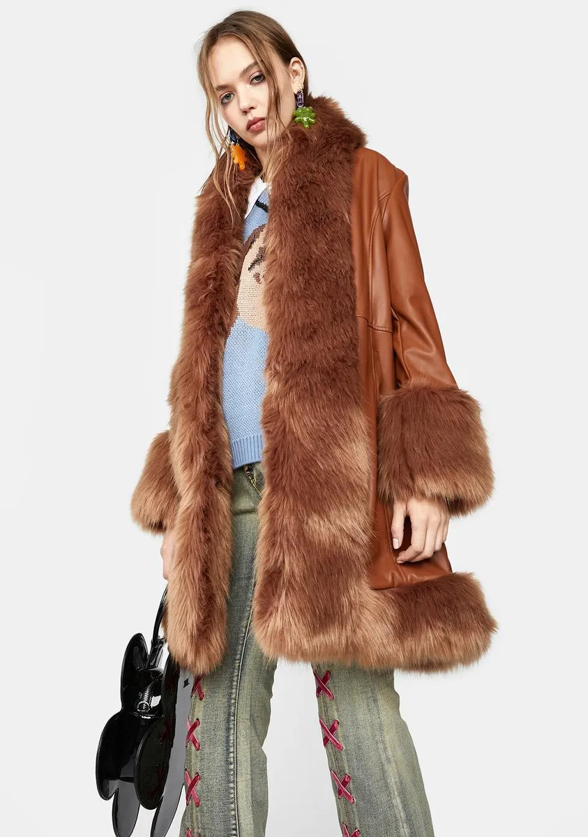 Bohemian Gig Faux Fur Coat