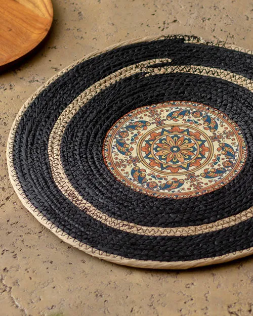 Bohemian Mandala Placemat - Black