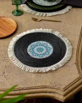 Bohemian Mandala Placemat - Black