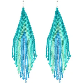 Boho Long Beaded Drop Earrings