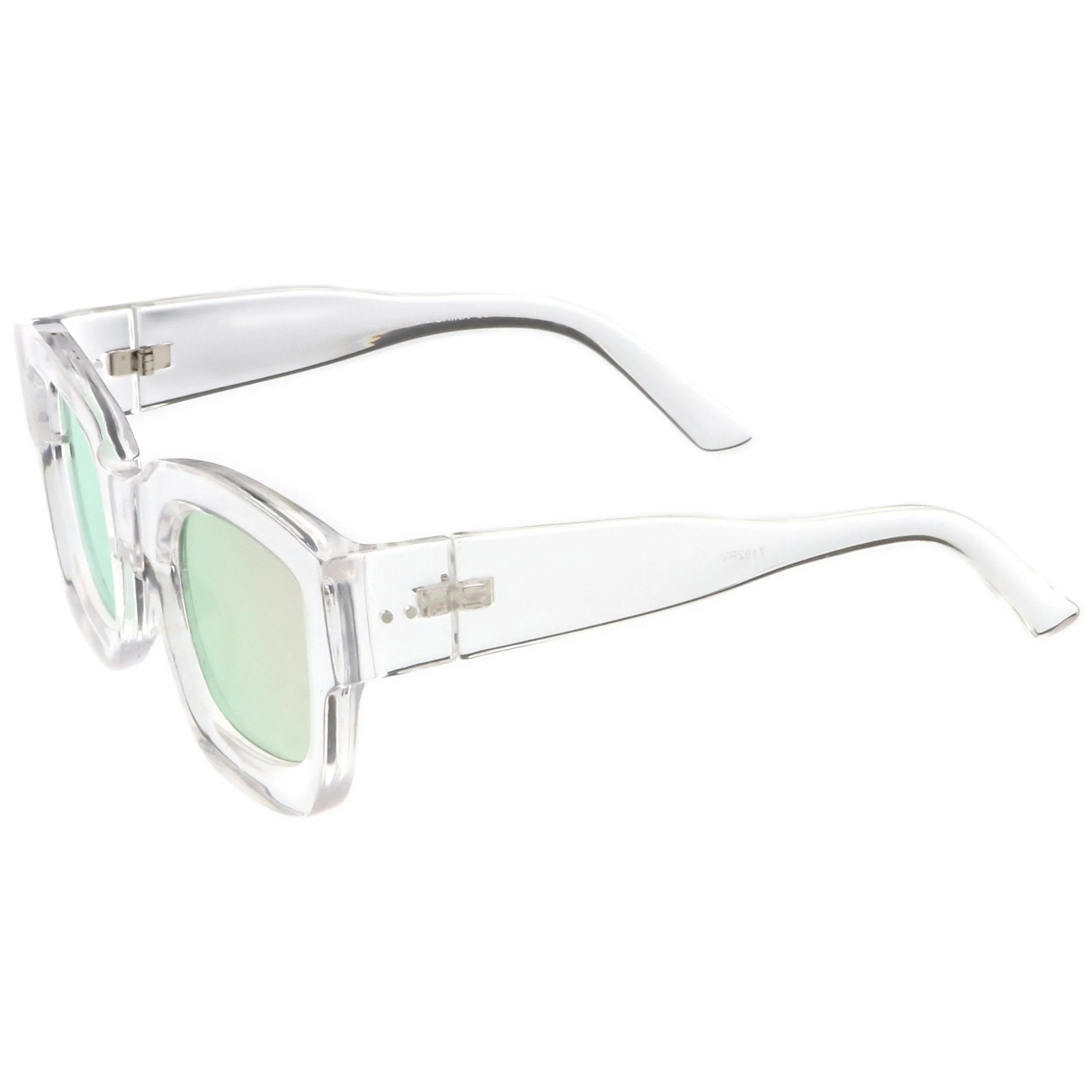 Bold Horned Rim Mirrored Sunglasses