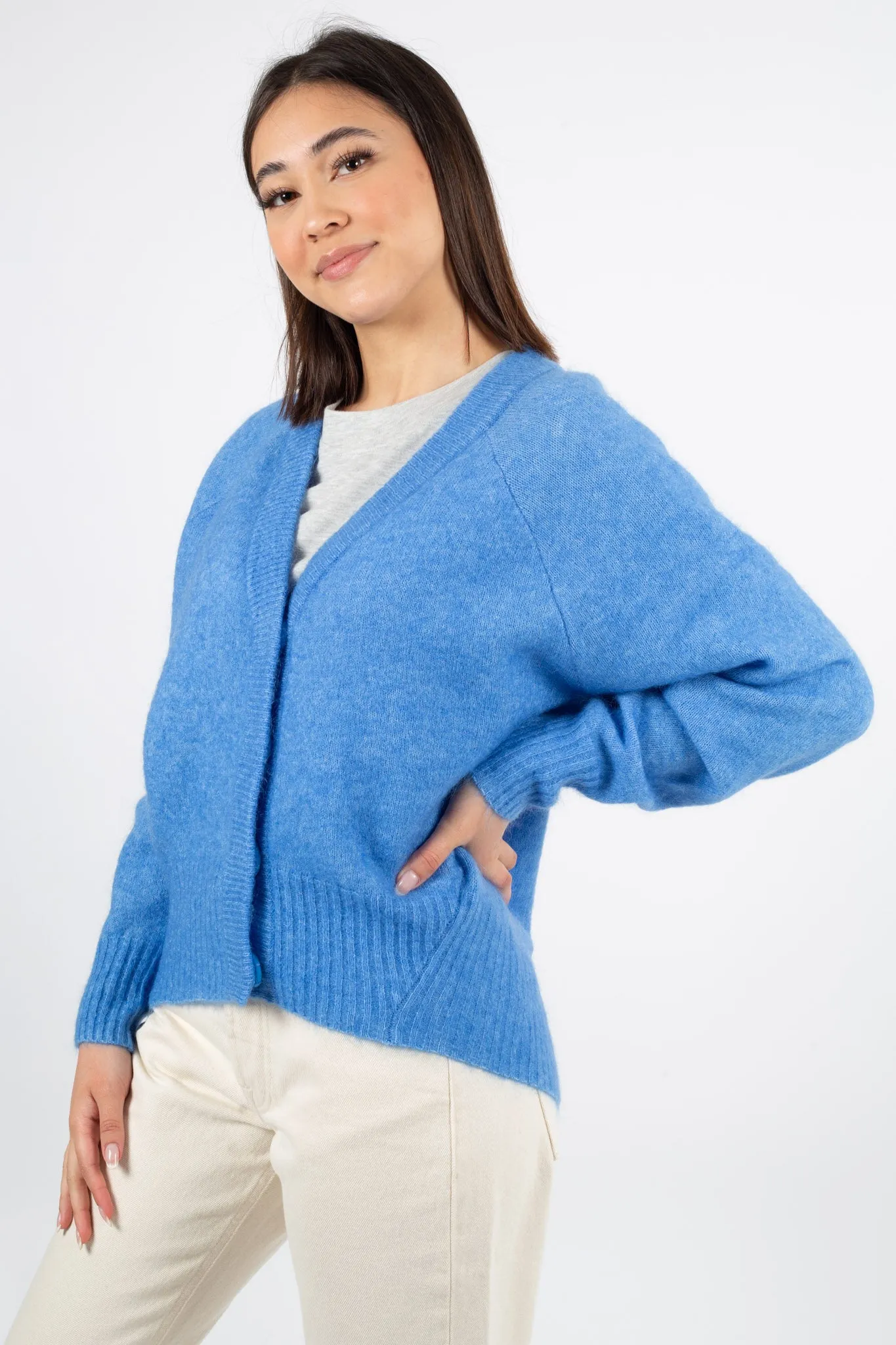 Brook Knit Boxy Cardigan - Bel Air Blue