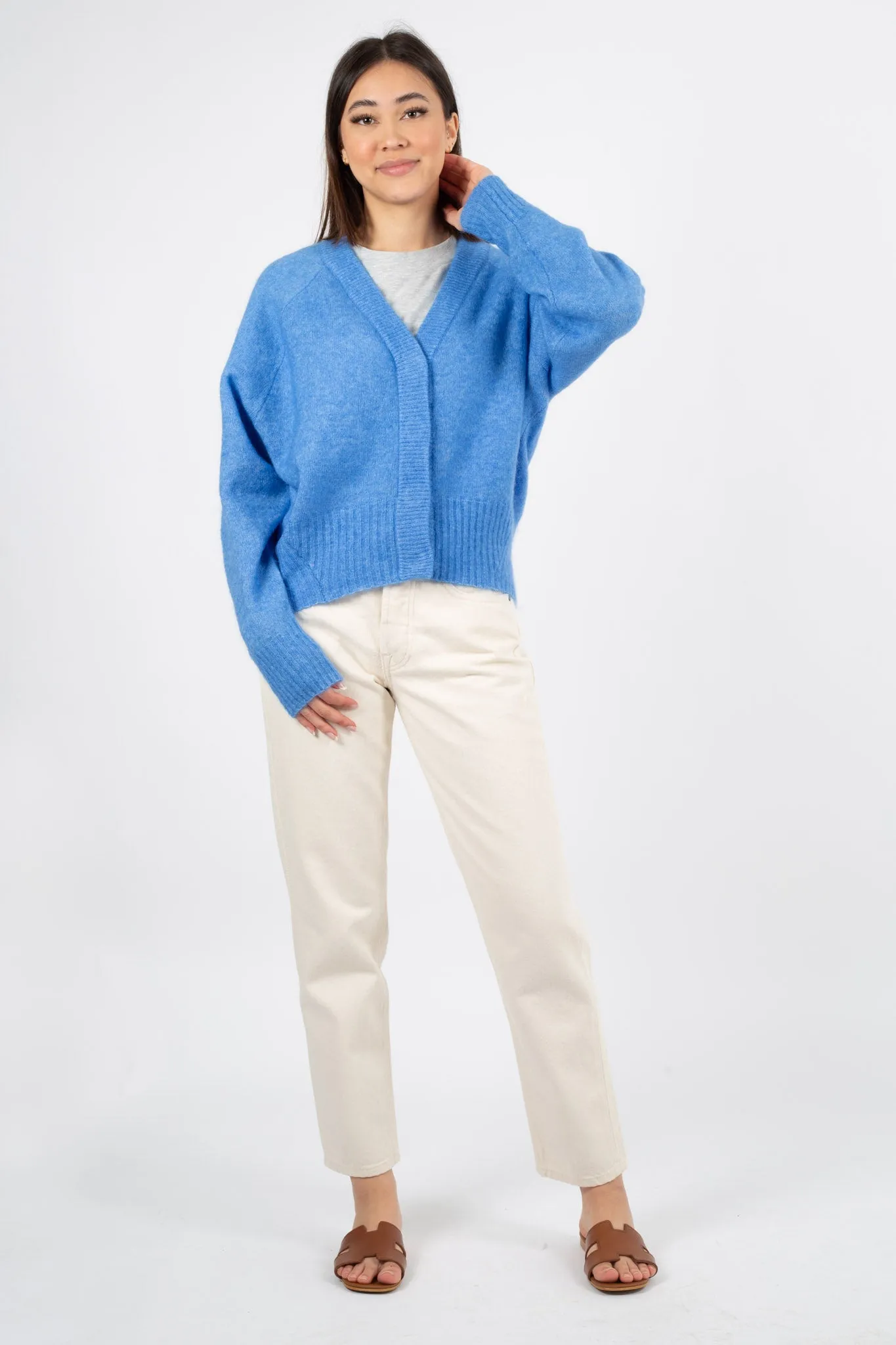 Brook Knit Boxy Cardigan - Bel Air Blue