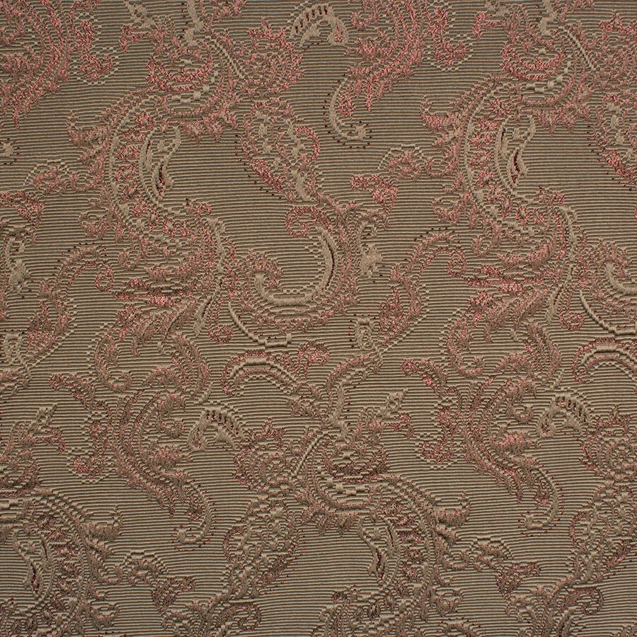 Brown/Red Paisley Metallic Brocade