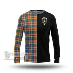 Buchanan Ancient Tartan Long Sleeve T-Shirt with Family Crest and Half Of Me Style