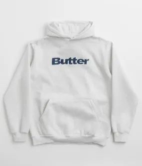 Butter Goods Logo Denim Applique Hoodie - Ash