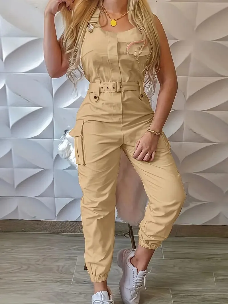 Button-Down Overall Jumpsuit