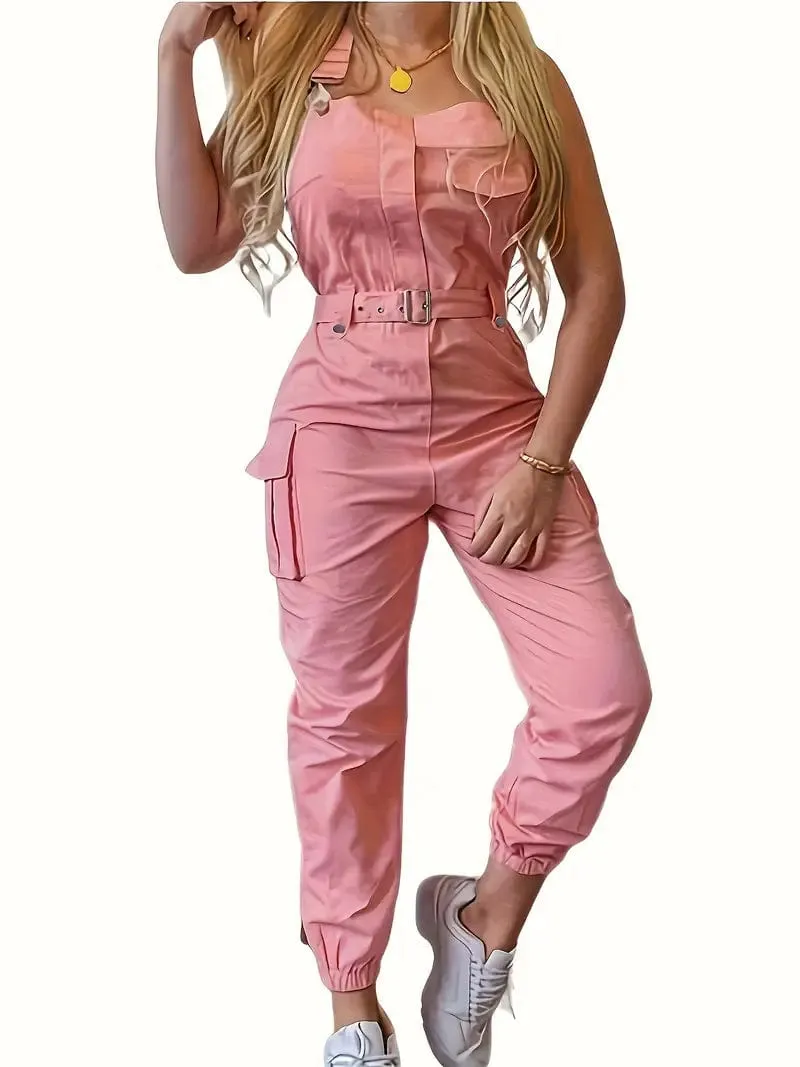 Button-Down Overall Jumpsuit