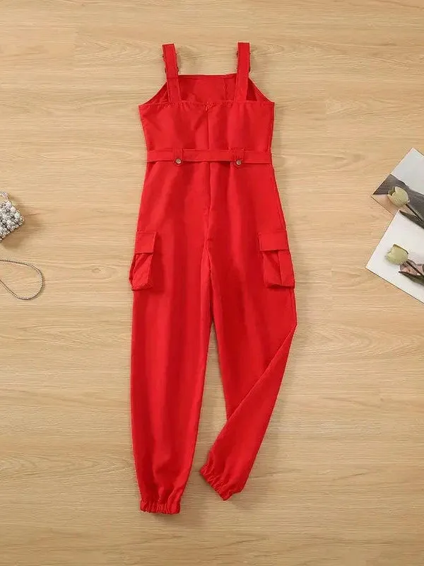 Button-Down Overall Jumpsuit